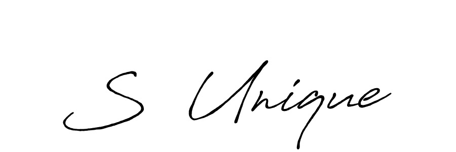 Create a beautiful signature design for name S  Unique. With this signature (Antro_Vectra_Bolder) fonts, you can make a handwritten signature for free. S  Unique signature style 7 images and pictures png