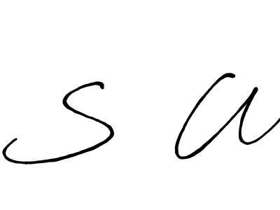 The best way (Antro_Vectra_Bolder) to make a short signature is to pick only two or three words in your name. The name S  W include a total of six letters. For converting this name. S  W signature style 7 images and pictures png