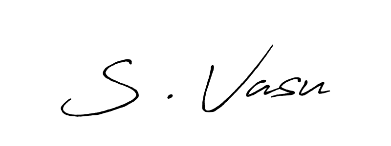 Use a signature maker to create a handwritten signature online. With this signature software, you can design (Antro_Vectra_Bolder) your own signature for name S . Vasu. S . Vasu signature style 7 images and pictures png