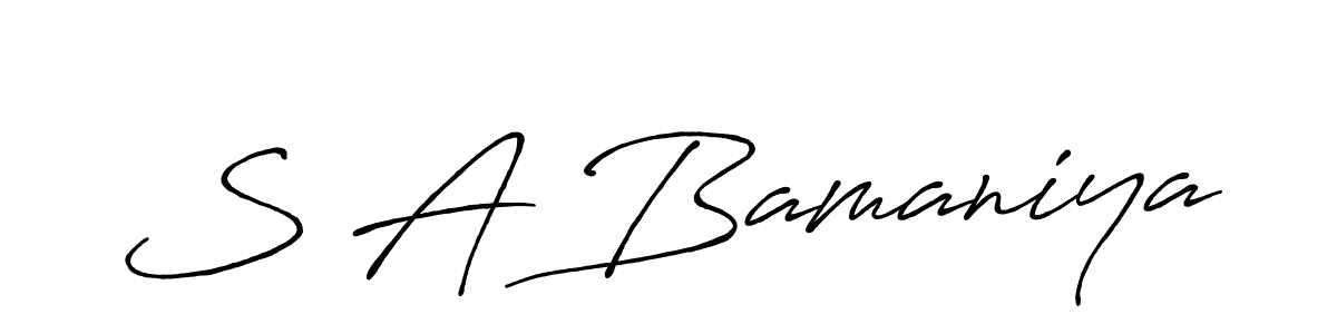 Make a beautiful signature design for name S A Bamaniya. Use this online signature maker to create a handwritten signature for free. S A Bamaniya signature style 7 images and pictures png