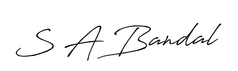 How to make S A Bandal name signature. Use Antro_Vectra_Bolder style for creating short signs online. This is the latest handwritten sign. S A Bandal signature style 7 images and pictures png