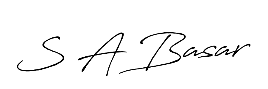 Make a beautiful signature design for name S A Basar. With this signature (Antro_Vectra_Bolder) style, you can create a handwritten signature for free. S A Basar signature style 7 images and pictures png