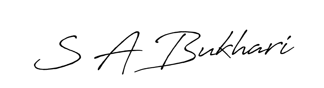 if you are searching for the best signature style for your name S A Bukhari. so please give up your signature search. here we have designed multiple signature styles  using Antro_Vectra_Bolder. S A Bukhari signature style 7 images and pictures png