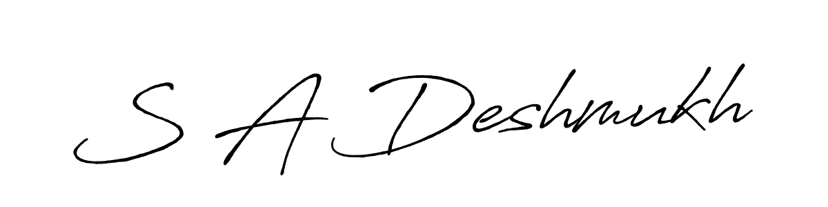 You can use this online signature creator to create a handwritten signature for the name S A Deshmukh. This is the best online autograph maker. S A Deshmukh signature style 7 images and pictures png