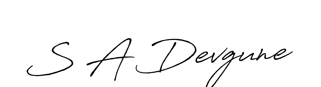 Make a beautiful signature design for name S A Devgune. With this signature (Antro_Vectra_Bolder) style, you can create a handwritten signature for free. S A Devgune signature style 7 images and pictures png