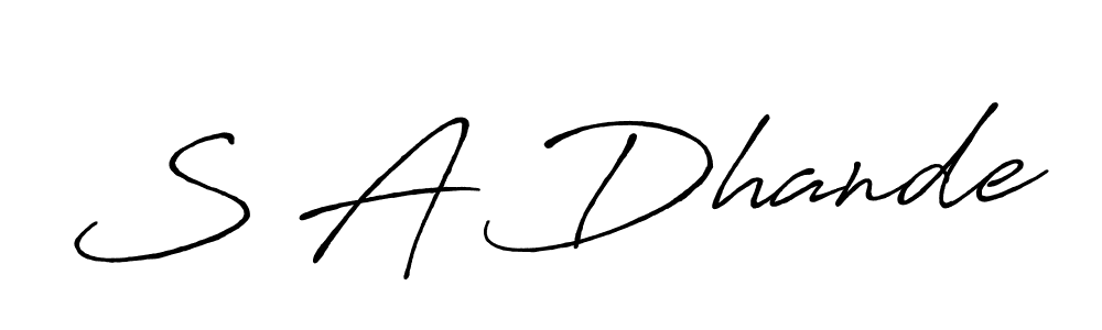How to make S A Dhande signature? Antro_Vectra_Bolder is a professional autograph style. Create handwritten signature for S A Dhande name. S A Dhande signature style 7 images and pictures png