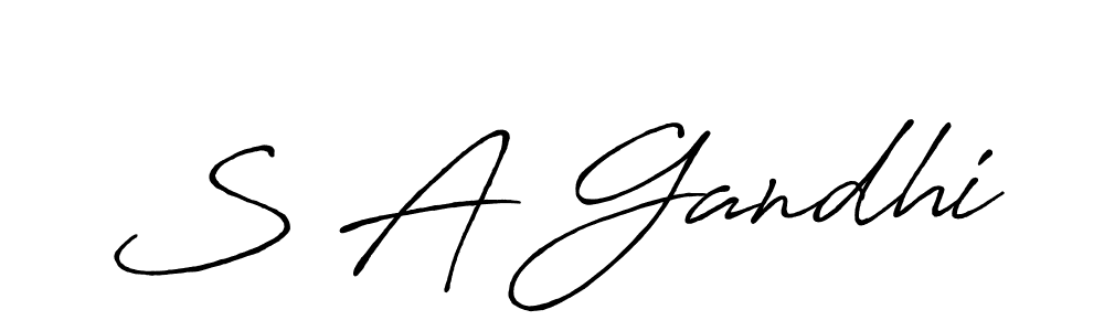 S A Gandhi stylish signature style. Best Handwritten Sign (Antro_Vectra_Bolder) for my name. Handwritten Signature Collection Ideas for my name S A Gandhi. S A Gandhi signature style 7 images and pictures png