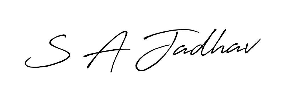 S A Jadhav stylish signature style. Best Handwritten Sign (Antro_Vectra_Bolder) for my name. Handwritten Signature Collection Ideas for my name S A Jadhav. S A Jadhav signature style 7 images and pictures png