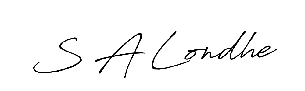 Make a beautiful signature design for name S A Londhe. With this signature (Antro_Vectra_Bolder) style, you can create a handwritten signature for free. S A Londhe signature style 7 images and pictures png