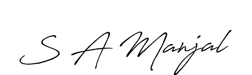 You should practise on your own different ways (Antro_Vectra_Bolder) to write your name (S A Manjal) in signature. don't let someone else do it for you. S A Manjal signature style 7 images and pictures png