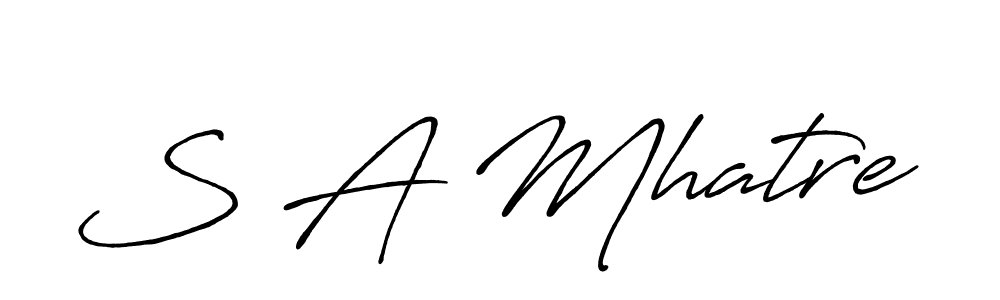 Make a beautiful signature design for name S A Mhatre. With this signature (Antro_Vectra_Bolder) style, you can create a handwritten signature for free. S A Mhatre signature style 7 images and pictures png