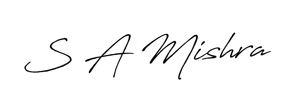 Create a beautiful signature design for name S A Mishra. With this signature (Antro_Vectra_Bolder) fonts, you can make a handwritten signature for free. S A Mishra signature style 7 images and pictures png