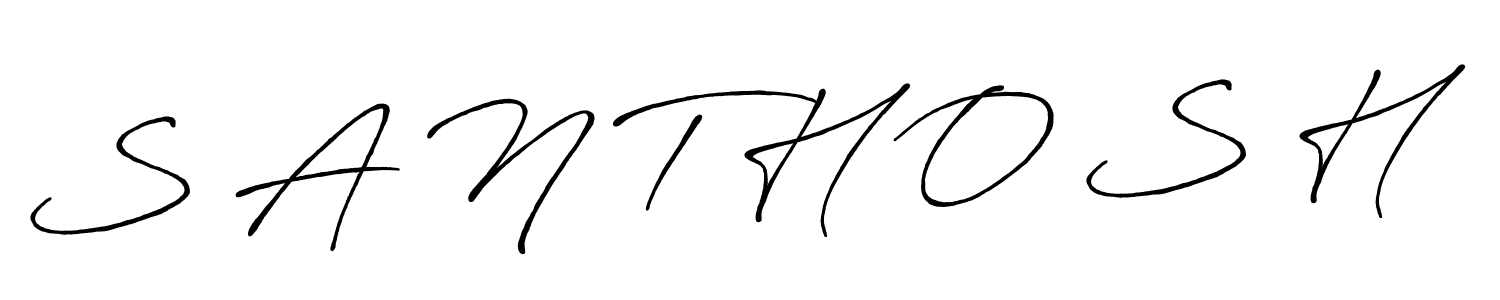 How to make S A N T H O S H name signature. Use Antro_Vectra_Bolder style for creating short signs online. This is the latest handwritten sign. S A N T H O S H signature style 7 images and pictures png