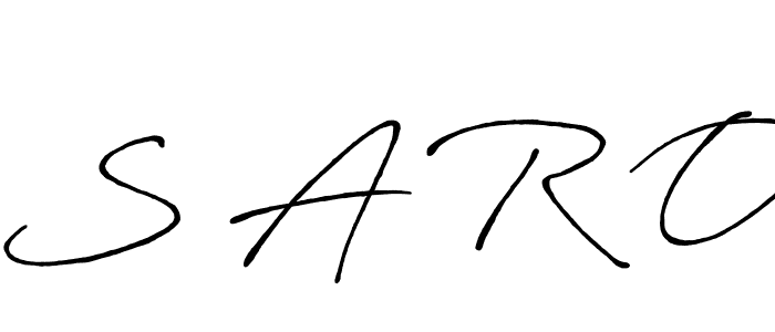 How to make S A R O name signature. Use Antro_Vectra_Bolder style for creating short signs online. This is the latest handwritten sign. S A R O signature style 7 images and pictures png