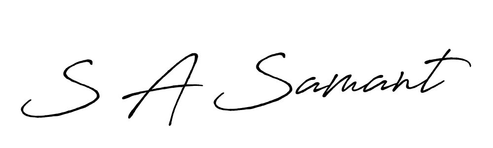 Make a beautiful signature design for name S A Samant. With this signature (Antro_Vectra_Bolder) style, you can create a handwritten signature for free. S A Samant signature style 7 images and pictures png