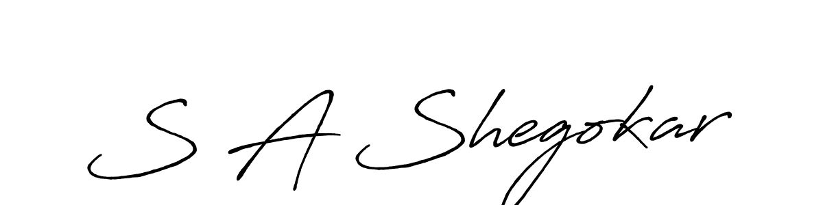 Create a beautiful signature design for name S A Shegokar. With this signature (Antro_Vectra_Bolder) fonts, you can make a handwritten signature for free. S A Shegokar signature style 7 images and pictures png