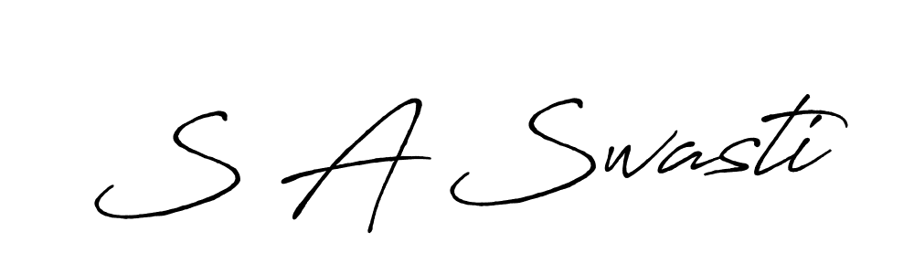 The best way (Antro_Vectra_Bolder) to make a short signature is to pick only two or three words in your name. The name S A Swasti include a total of six letters. For converting this name. S A Swasti signature style 7 images and pictures png