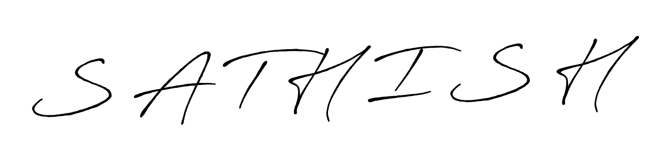 How to make S A T H I S H name signature. Use Antro_Vectra_Bolder style for creating short signs online. This is the latest handwritten sign. S A T H I S H signature style 7 images and pictures png
