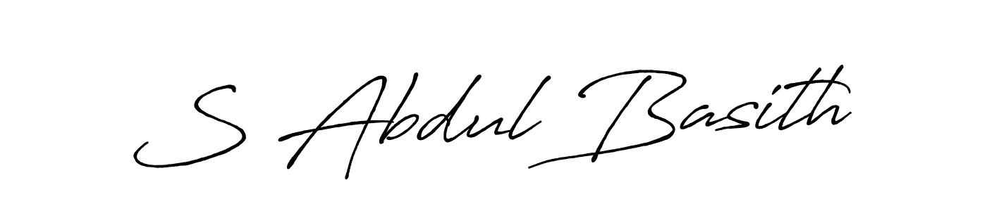 How to make S Abdul Basith name signature. Use Antro_Vectra_Bolder style for creating short signs online. This is the latest handwritten sign. S Abdul Basith signature style 7 images and pictures png