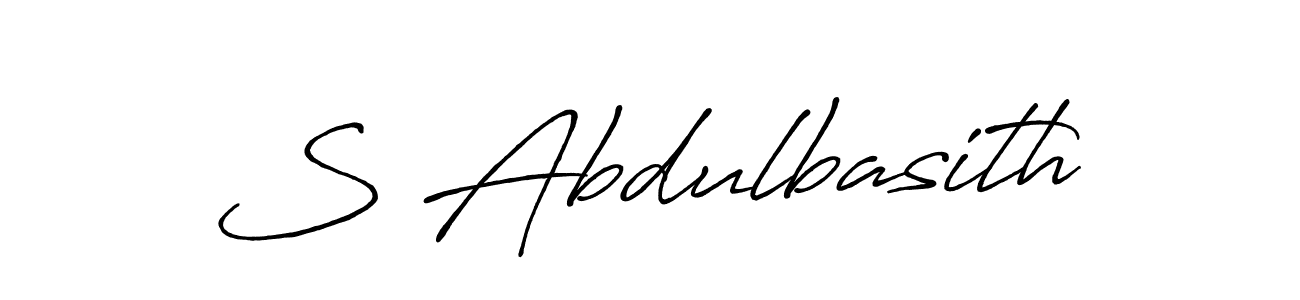 How to make S Abdulbasith name signature. Use Antro_Vectra_Bolder style for creating short signs online. This is the latest handwritten sign. S Abdulbasith signature style 7 images and pictures png