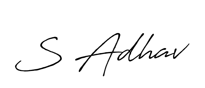 The best way (Antro_Vectra_Bolder) to make a short signature is to pick only two or three words in your name. The name S Adhav include a total of six letters. For converting this name. S Adhav signature style 7 images and pictures png