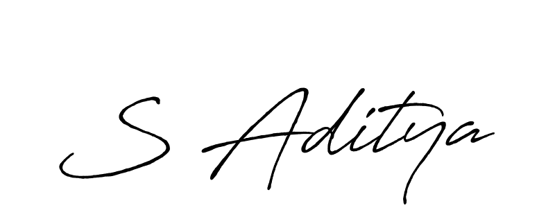 Make a beautiful signature design for name S Aditya. With this signature (Antro_Vectra_Bolder) style, you can create a handwritten signature for free. S Aditya signature style 7 images and pictures png