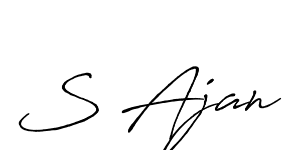 The best way (Antro_Vectra_Bolder) to make a short signature is to pick only two or three words in your name. The name S Ajan include a total of six letters. For converting this name. S Ajan signature style 7 images and pictures png
