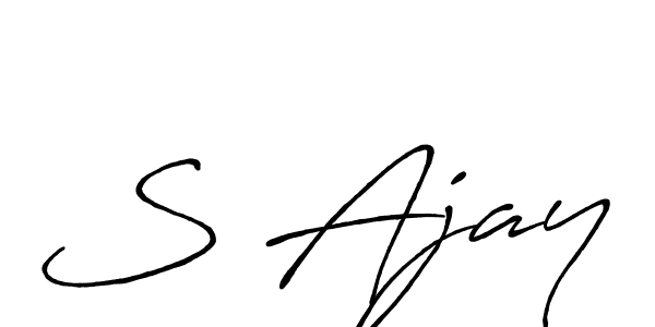 Create a beautiful signature design for name S Ajay. With this signature (Antro_Vectra_Bolder) fonts, you can make a handwritten signature for free. S Ajay signature style 7 images and pictures png