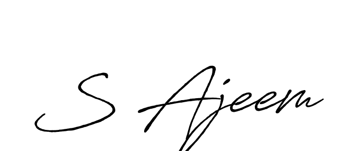 Use a signature maker to create a handwritten signature online. With this signature software, you can design (Antro_Vectra_Bolder) your own signature for name S Ajeem. S Ajeem signature style 7 images and pictures png