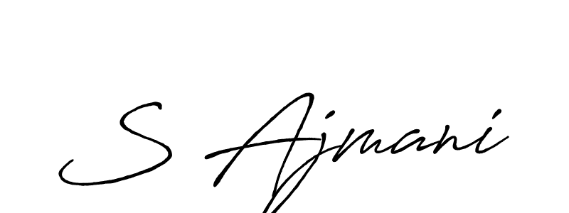 The best way (Antro_Vectra_Bolder) to make a short signature is to pick only two or three words in your name. The name S Ajmani include a total of six letters. For converting this name. S Ajmani signature style 7 images and pictures png