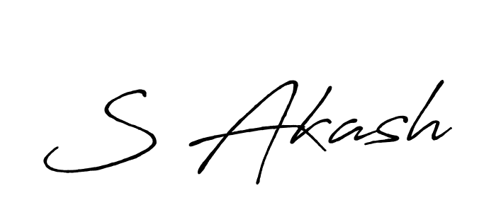 How to make S Akash name signature. Use Antro_Vectra_Bolder style for creating short signs online. This is the latest handwritten sign. S Akash signature style 7 images and pictures png