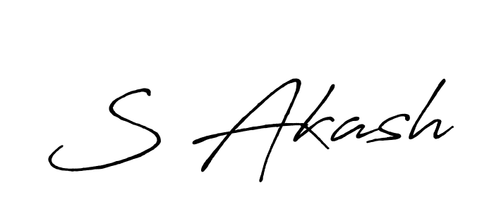 How to make S Akash name signature. Use Antro_Vectra_Bolder style for creating short signs online. This is the latest handwritten sign. S Akash signature style 7 images and pictures png