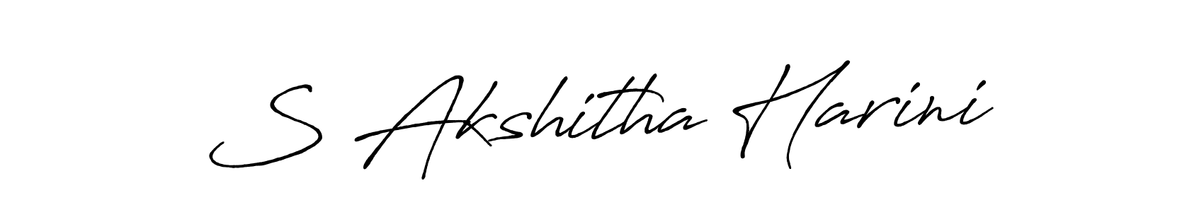 Antro_Vectra_Bolder is a professional signature style that is perfect for those who want to add a touch of class to their signature. It is also a great choice for those who want to make their signature more unique. Get S Akshitha Harini name to fancy signature for free. S Akshitha Harini signature style 7 images and pictures png