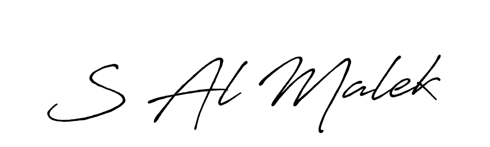 You should practise on your own different ways (Antro_Vectra_Bolder) to write your name (S Al Malek) in signature. don't let someone else do it for you. S Al Malek signature style 7 images and pictures png