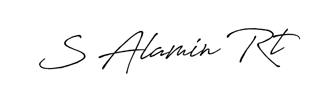 Create a beautiful signature design for name S Alamin Rt. With this signature (Antro_Vectra_Bolder) fonts, you can make a handwritten signature for free. S Alamin Rt signature style 7 images and pictures png