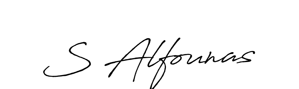 How to make S Alfounas name signature. Use Antro_Vectra_Bolder style for creating short signs online. This is the latest handwritten sign. S Alfounas signature style 7 images and pictures png