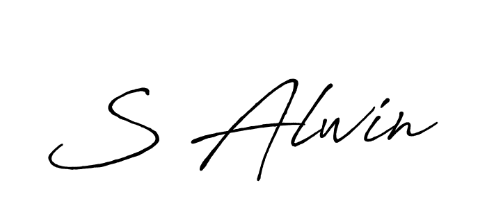 Create a beautiful signature design for name S Alwin. With this signature (Antro_Vectra_Bolder) fonts, you can make a handwritten signature for free. S Alwin signature style 7 images and pictures png