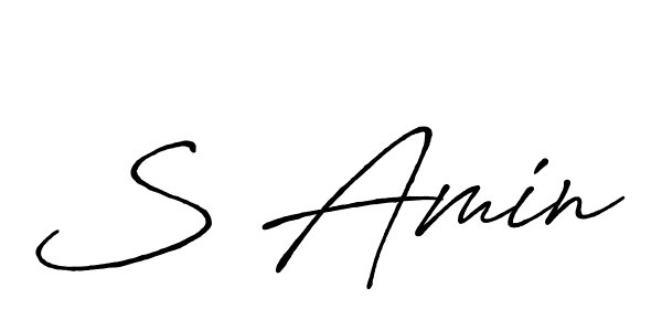 You should practise on your own different ways (Antro_Vectra_Bolder) to write your name (S Amin) in signature. don't let someone else do it for you. S Amin signature style 7 images and pictures png