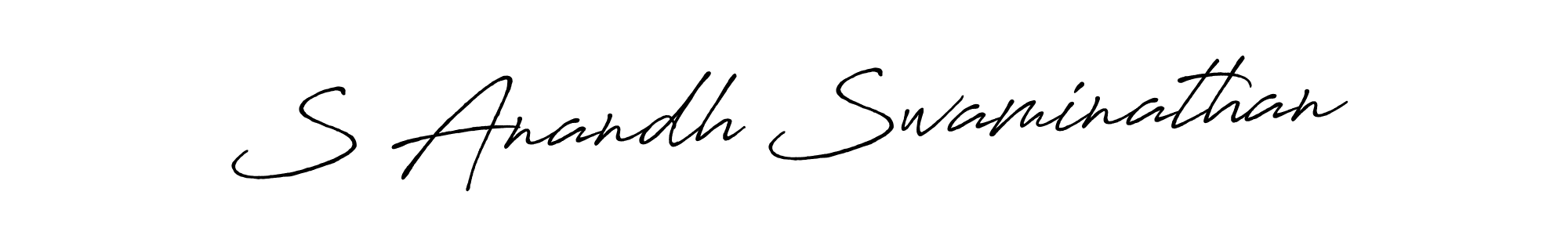 Create a beautiful signature design for name S Anandh Swaminathan. With this signature (Antro_Vectra_Bolder) fonts, you can make a handwritten signature for free. S Anandh Swaminathan signature style 7 images and pictures png