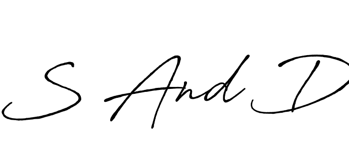 The best way (Antro_Vectra_Bolder) to make a short signature is to pick only two or three words in your name. The name S And D include a total of six letters. For converting this name. S And D signature style 7 images and pictures png