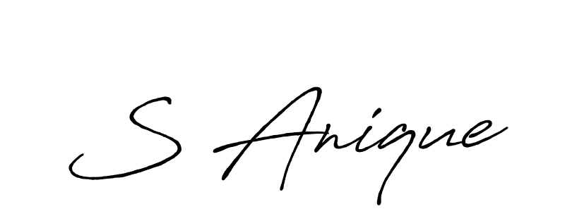 Design your own signature with our free online signature maker. With this signature software, you can create a handwritten (Antro_Vectra_Bolder) signature for name S Anique. S Anique signature style 7 images and pictures png