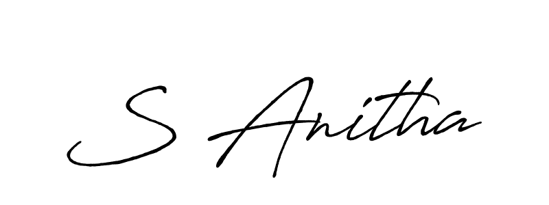 The best way (Antro_Vectra_Bolder) to make a short signature is to pick only two or three words in your name. The name S Anitha include a total of six letters. For converting this name. S Anitha signature style 7 images and pictures png