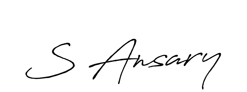 How to make S Ansary name signature. Use Antro_Vectra_Bolder style for creating short signs online. This is the latest handwritten sign. S Ansary signature style 7 images and pictures png