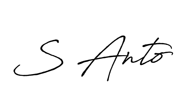 Make a beautiful signature design for name S Anto. Use this online signature maker to create a handwritten signature for free. S Anto signature style 7 images and pictures png