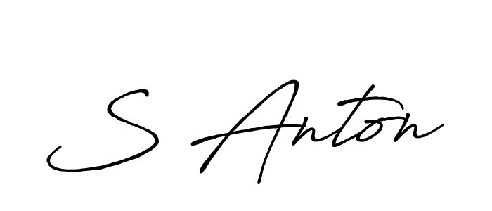 Design your own signature with our free online signature maker. With this signature software, you can create a handwritten (Antro_Vectra_Bolder) signature for name S Anton. S Anton signature style 7 images and pictures png