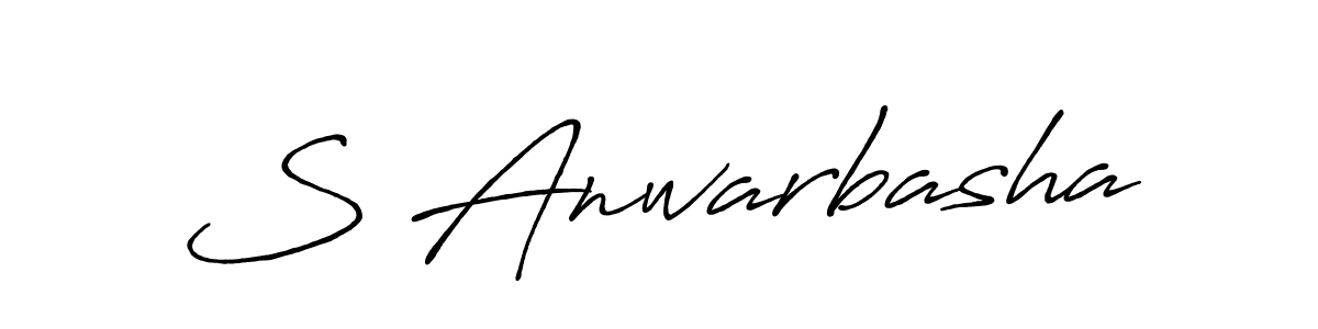 How to make S Anwarbasha name signature. Use Antro_Vectra_Bolder style for creating short signs online. This is the latest handwritten sign. S Anwarbasha signature style 7 images and pictures png