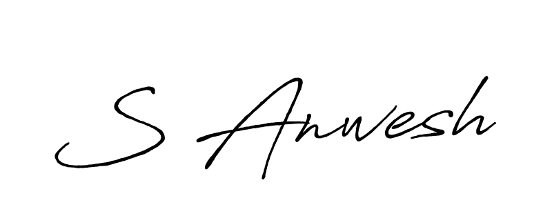 if you are searching for the best signature style for your name S Anwesh. so please give up your signature search. here we have designed multiple signature styles  using Antro_Vectra_Bolder. S Anwesh signature style 7 images and pictures png