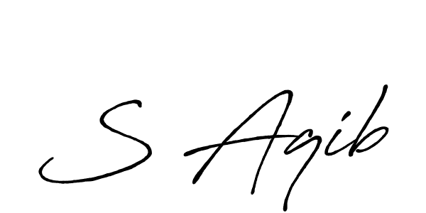 How to make S Aqib name signature. Use Antro_Vectra_Bolder style for creating short signs online. This is the latest handwritten sign. S Aqib signature style 7 images and pictures png