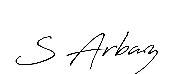 Create a beautiful signature design for name S Arbaz. With this signature (Antro_Vectra_Bolder) fonts, you can make a handwritten signature for free. S Arbaz signature style 7 images and pictures png