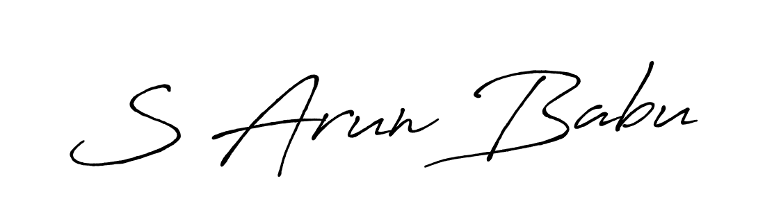 Make a beautiful signature design for name S Arun Babu. With this signature (Antro_Vectra_Bolder) style, you can create a handwritten signature for free. S Arun Babu signature style 7 images and pictures png
